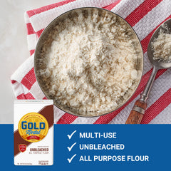 Gold Medal unbleached all purpose flour pizza dough ready to bake for crisp crust.