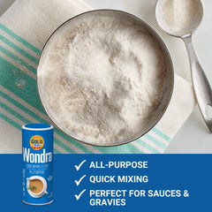 Cake batter poured with Wondra for light, fluffy textures
