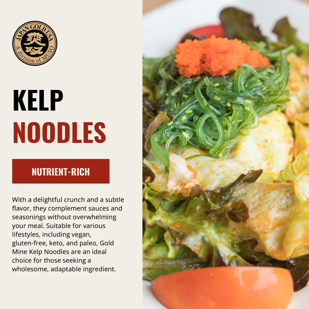 Gold Mine Kelp Noodles are gluten-free and vegan, supporting diverse diets.
