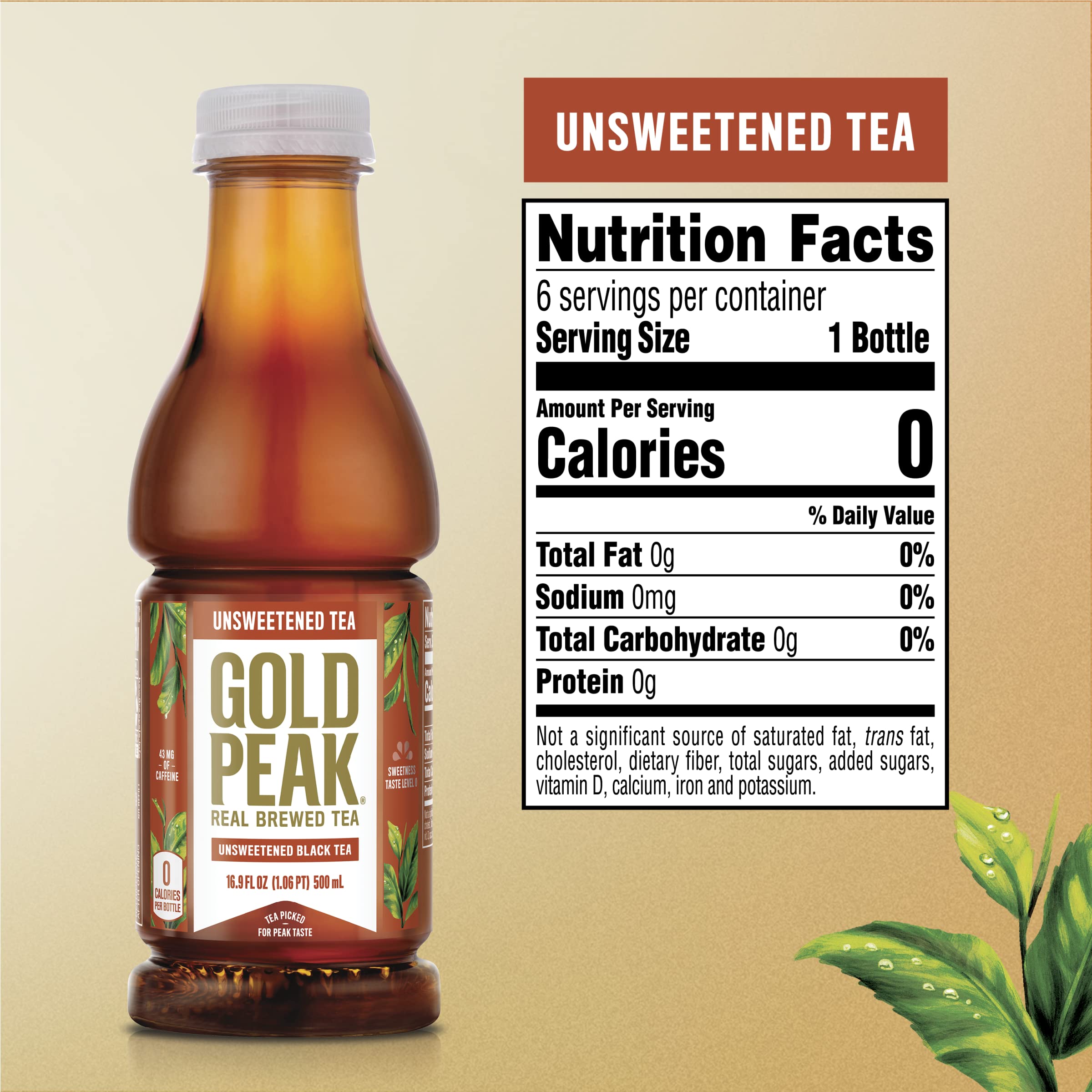 Gold Peak bottle label close-up showcasing trusted real brew quality