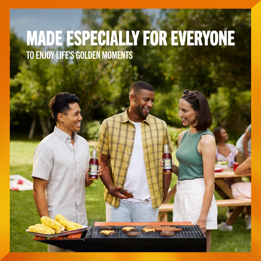 Gold Peak Unsweetened six-pack on table for convenient zero-calorie option