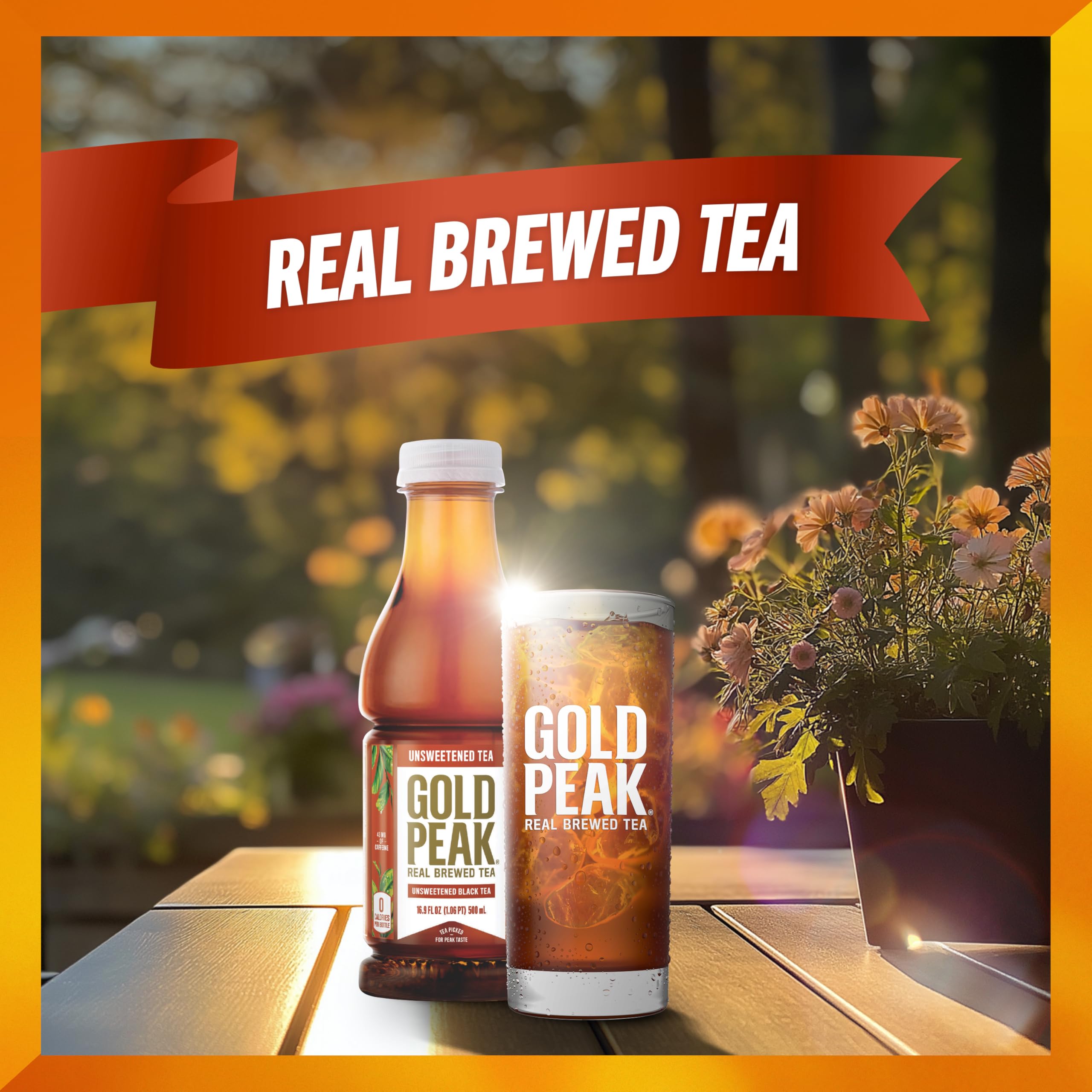 Gold Peak Unsweetened Tea glass with crisp flavor for brunch and snacks