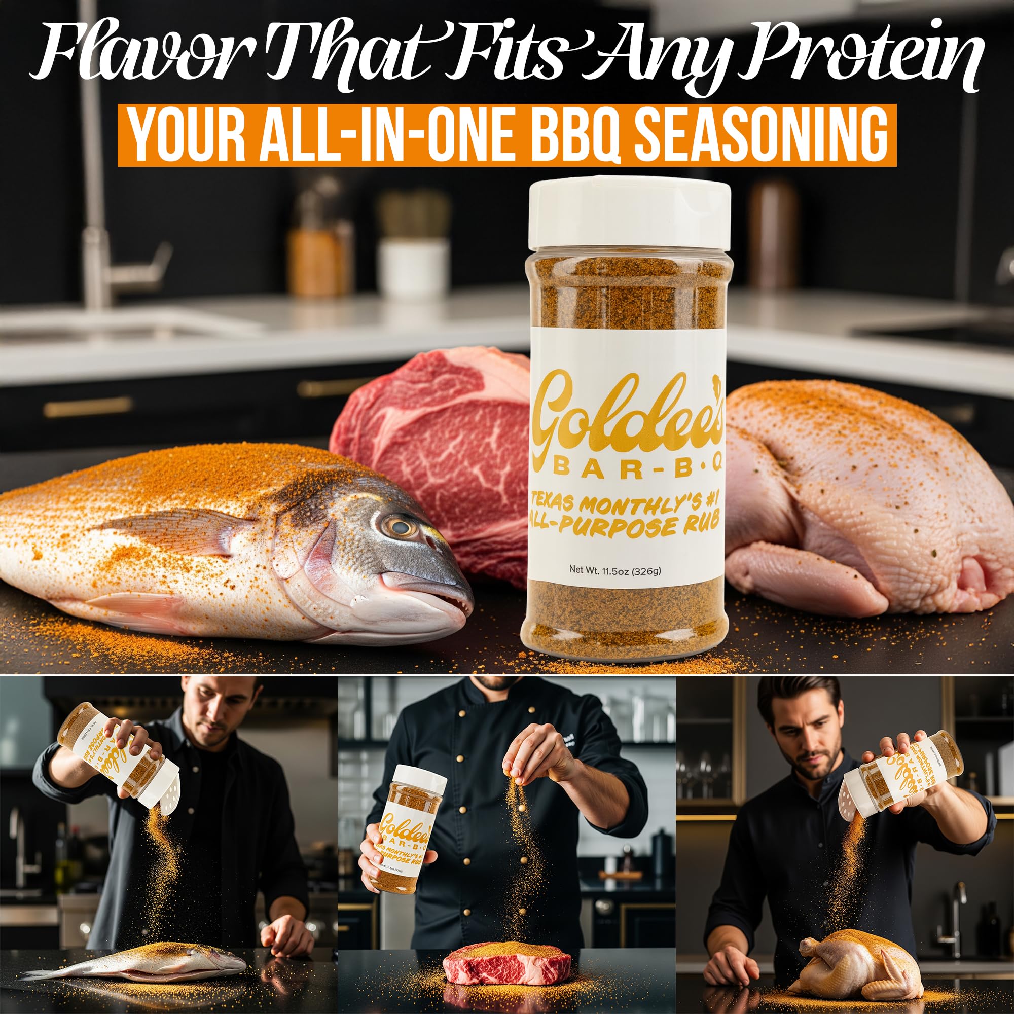 Goldee's rub promotes a flavorful sear for pan-seared dishes.