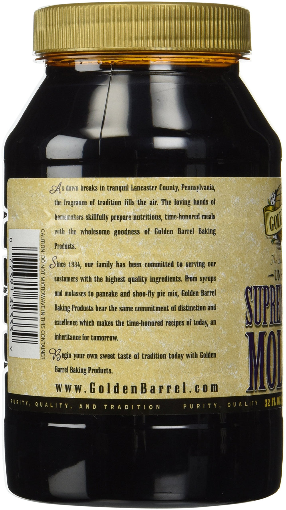 Golden Barrel Unsulphured Supreme Baking Molasses enhances baked goods with moisture.