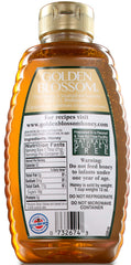 Golden Blossom label detail highlights natural purity and authentic flavor.