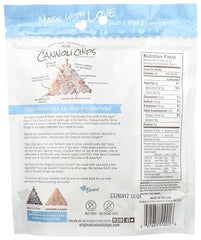 GOLDEN CANNOLI Cannoli Chips side view, resealable bag preserves crunch
