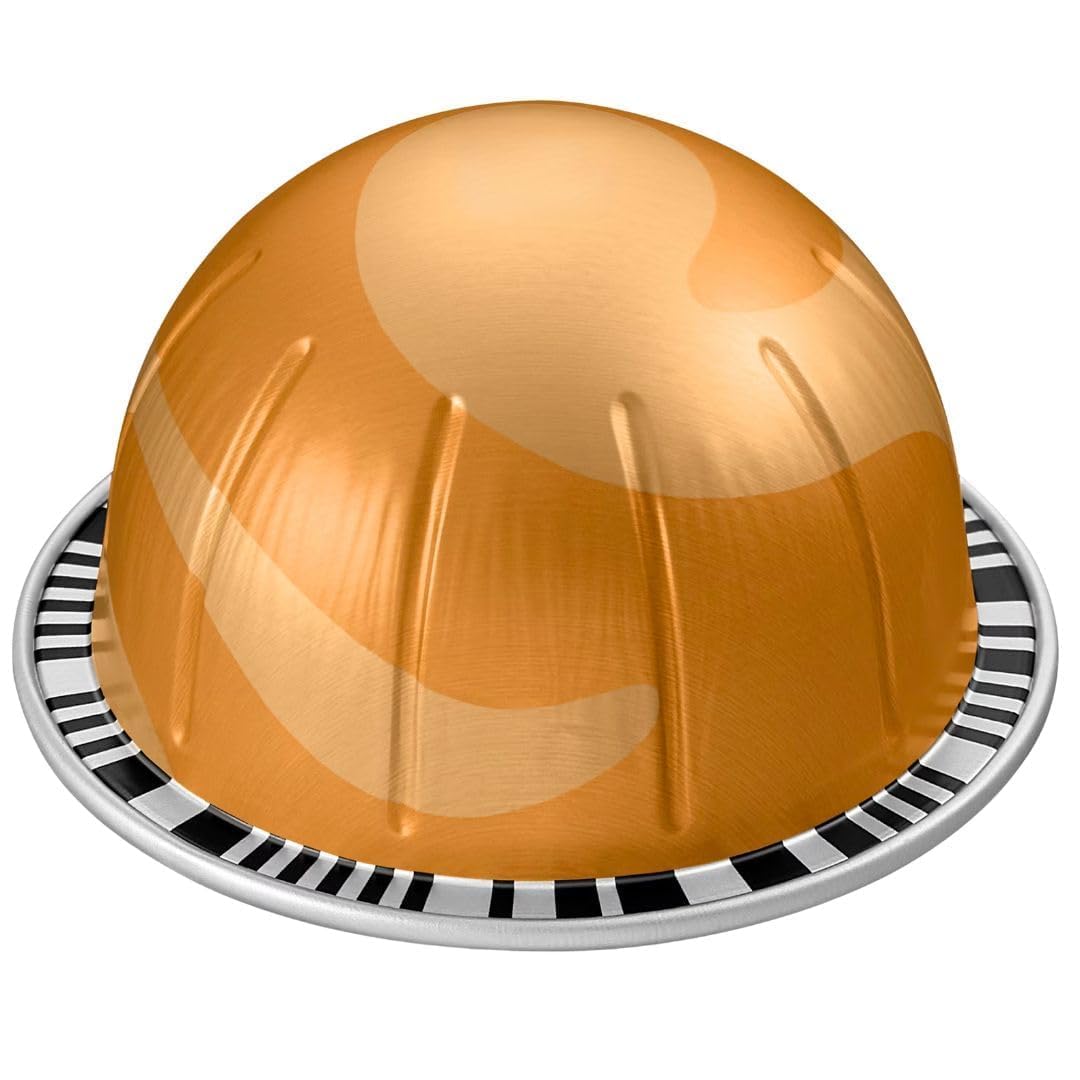 Golden Caramel 10 pods box front showing creamy, caffeinated capsules for quick mornings.