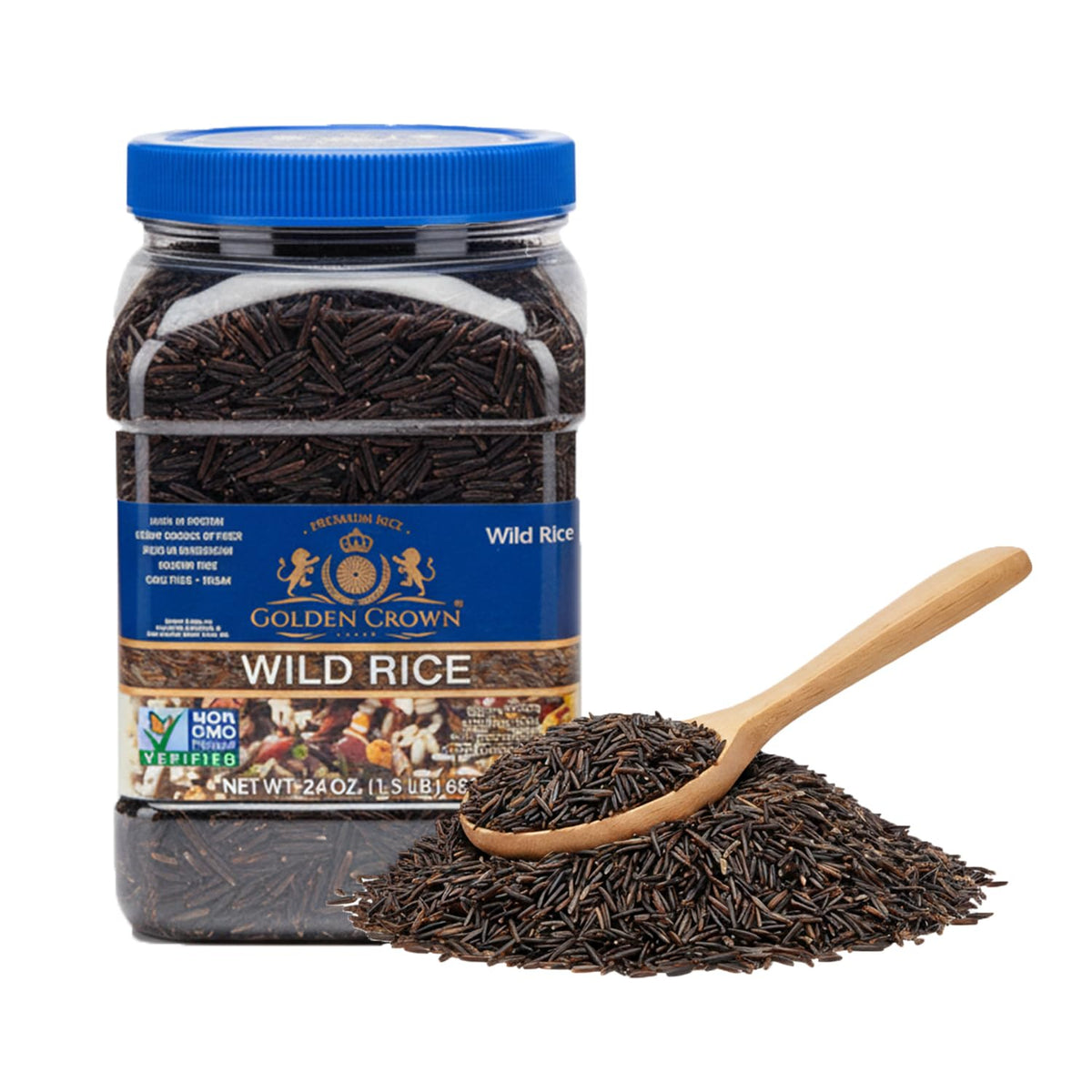 Golden Crown Wild Rice pack shows premium, protein-rich grain for meals