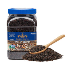 Golden Crown Wild Rice pack shows premium, protein-rich grain for meals