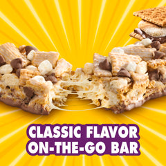 Golden Grahams bars chocolate coating closeup showcases s'mores flavor appeal.