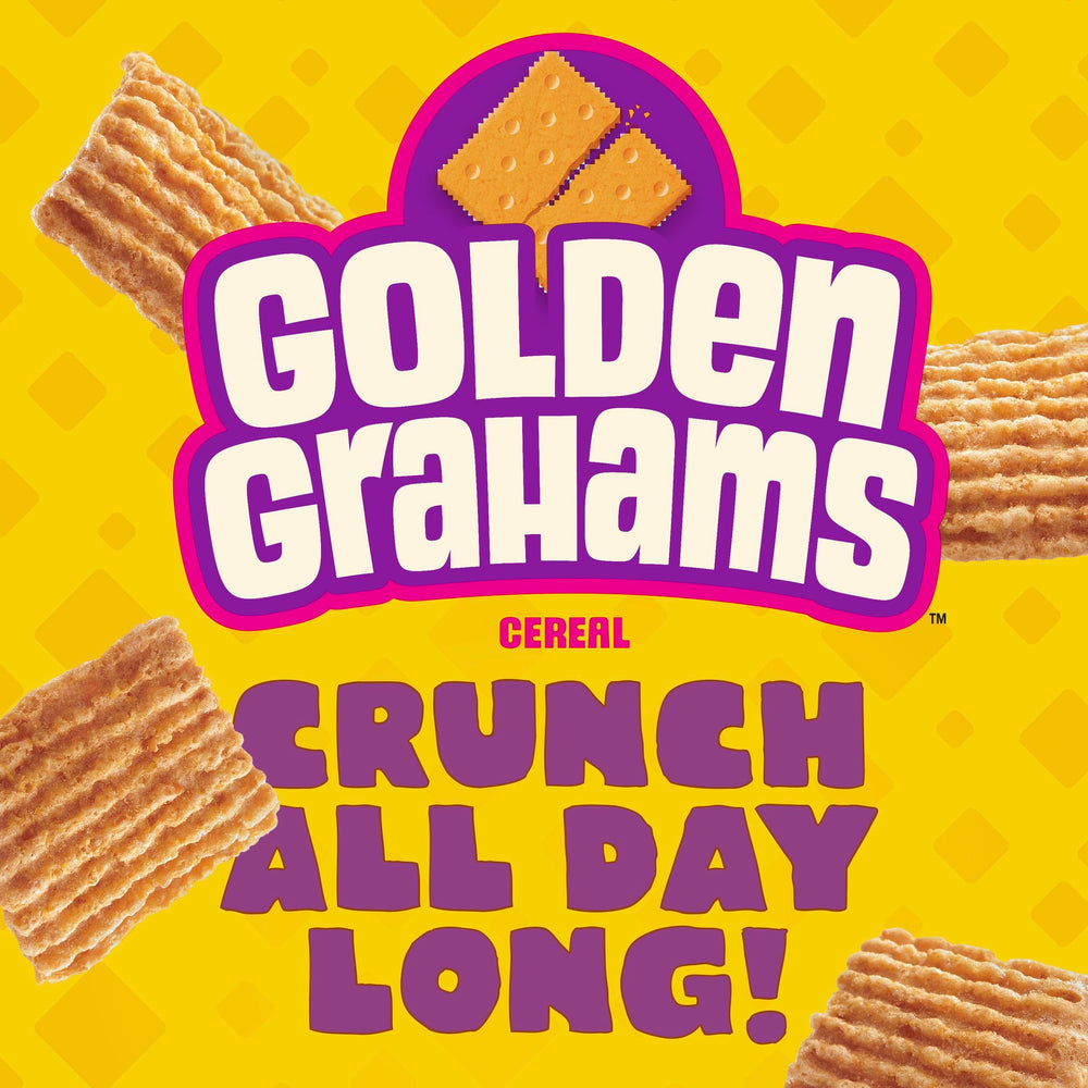 Close-up of cereal squares, graham cracker taste that pairs with milk