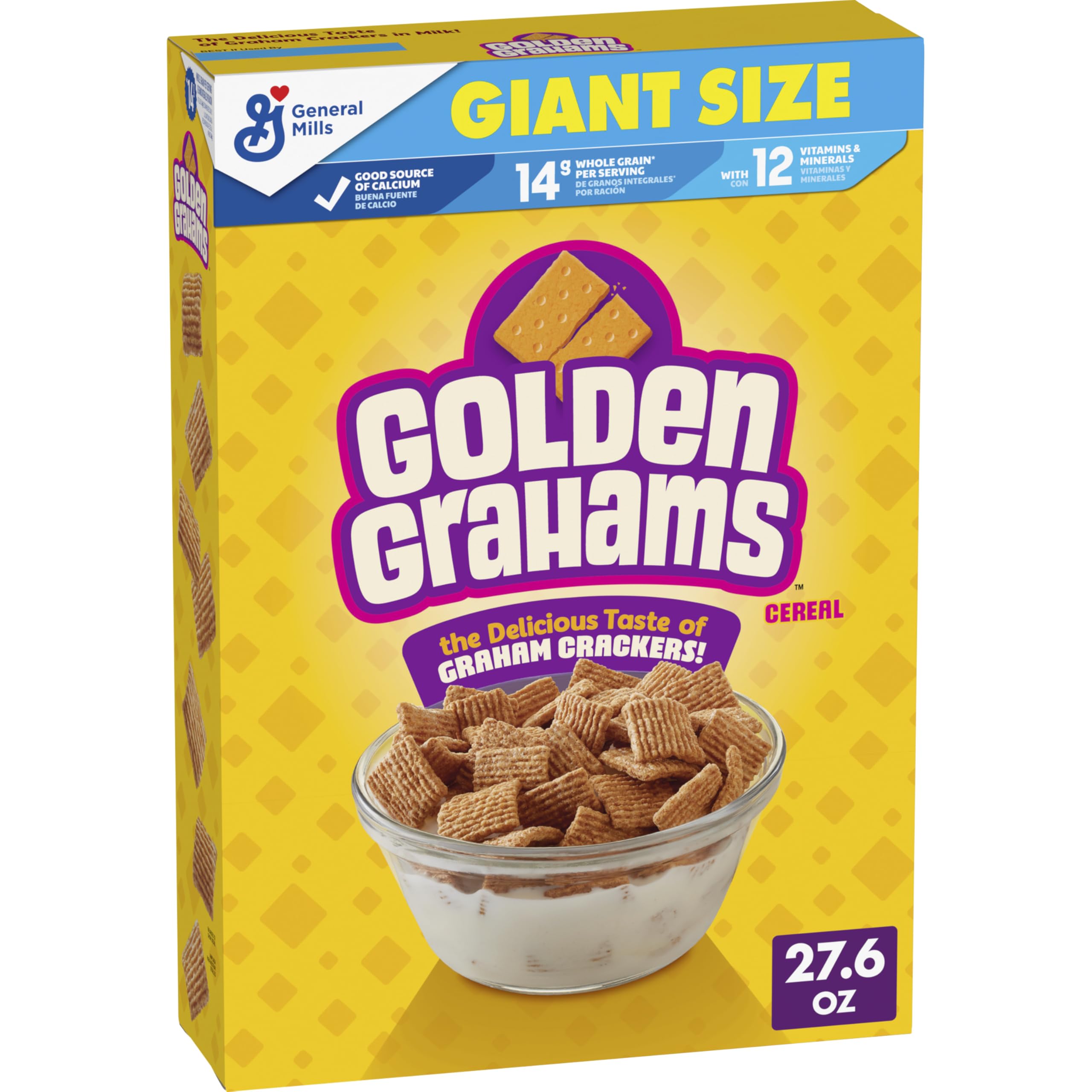 Golden Grahams cereal crispy graham squares for a kid-friendly breakfast option.