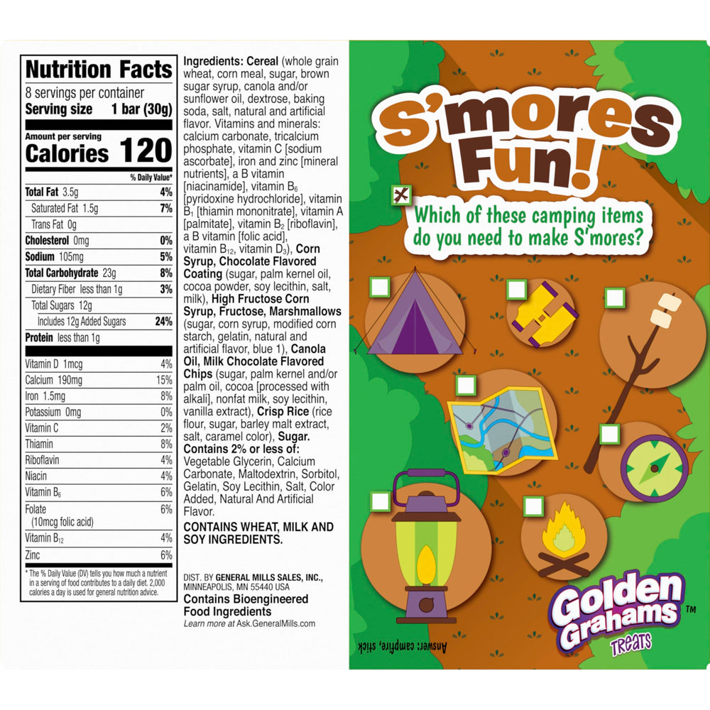 Individual wrapped Golden Grahams Treat Bar ready for a lunch bag.
