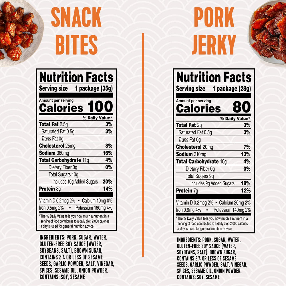 Golden Island Korean BBQ pork jerky bags, gluten-free and convenient for travel snacks