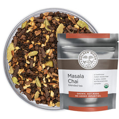 Golden Moon Tea Masala Chai spices close-up highlighting authentic blend
