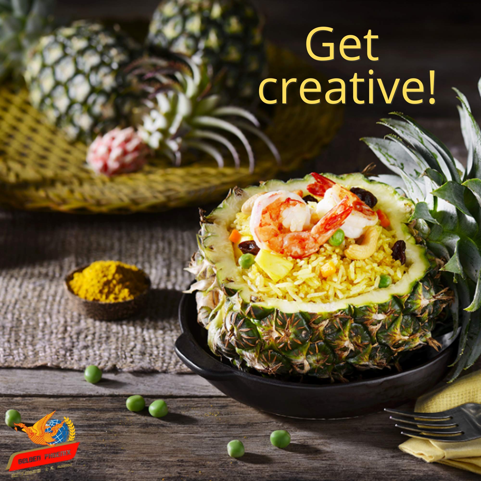 Golden Phoenix served with mango for Mango Sticky Rice delight.