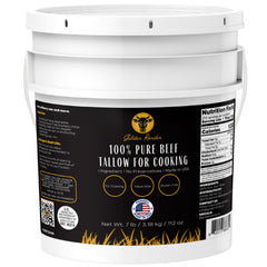 Golden Render beef tallow bulk 7lb container for efficient home cooking.