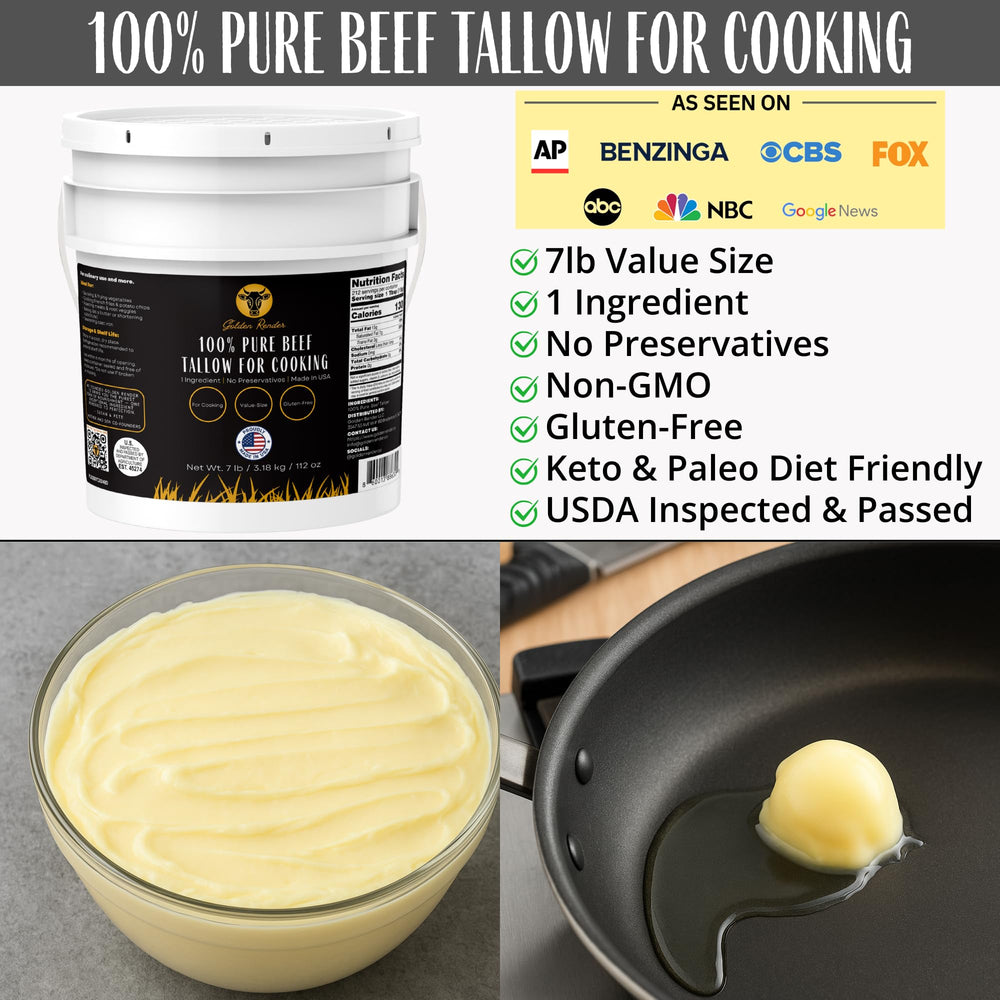 Golden Render beef tallow shows creamy texture for easy scooping.