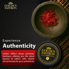Golden Saffron aroma-rich threads macro shot highlighting rich aroma.