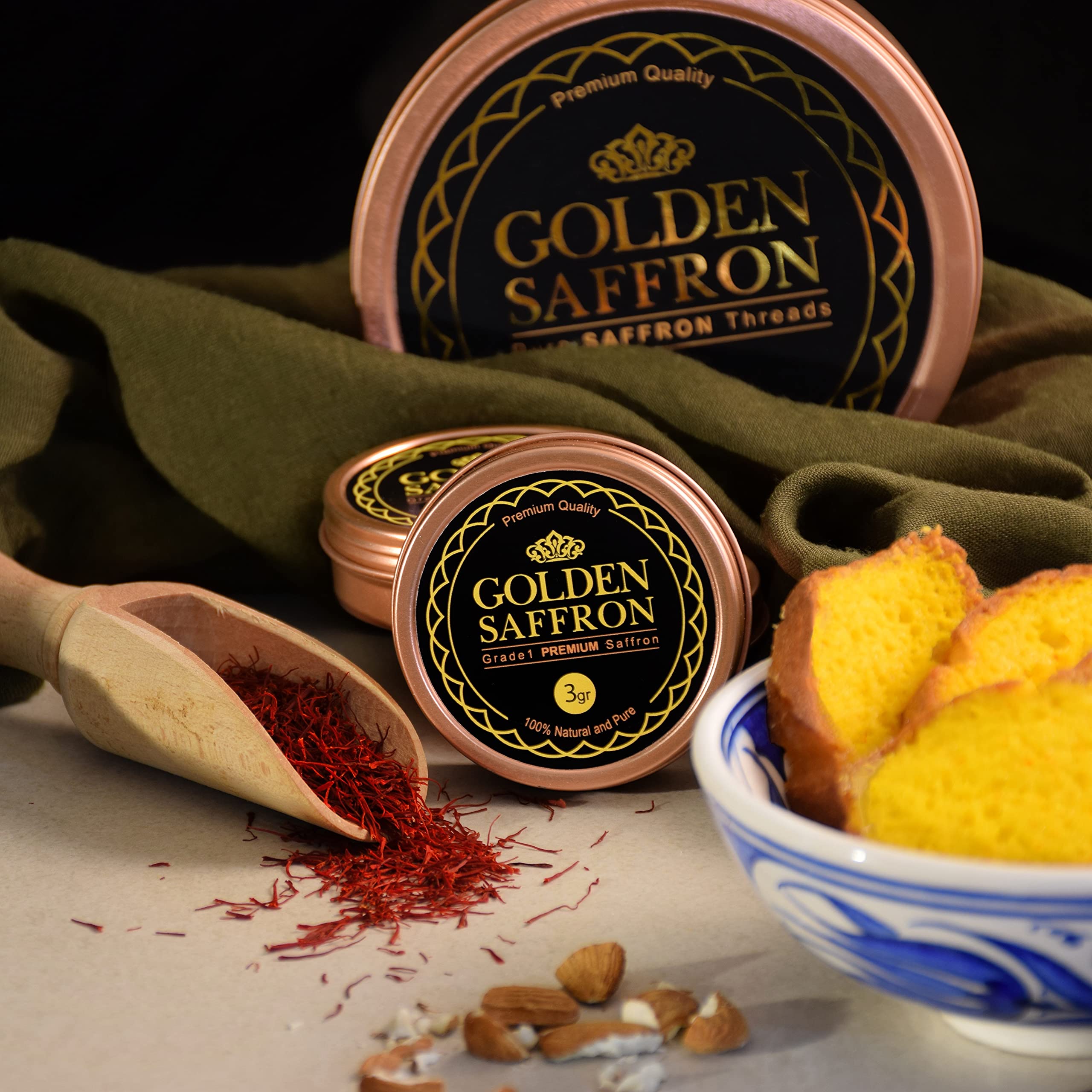 Golden Saffron golden milk and desserts garnish for vibrant saffron threads.