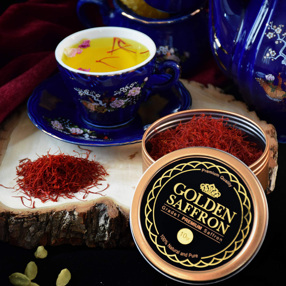 Golden Saffron threads ideal for tea, paella, and rice dishes