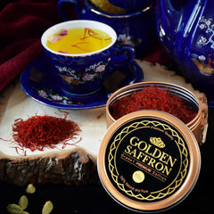 Golden Saffron threads ideal for tea, paella, and rice dishes