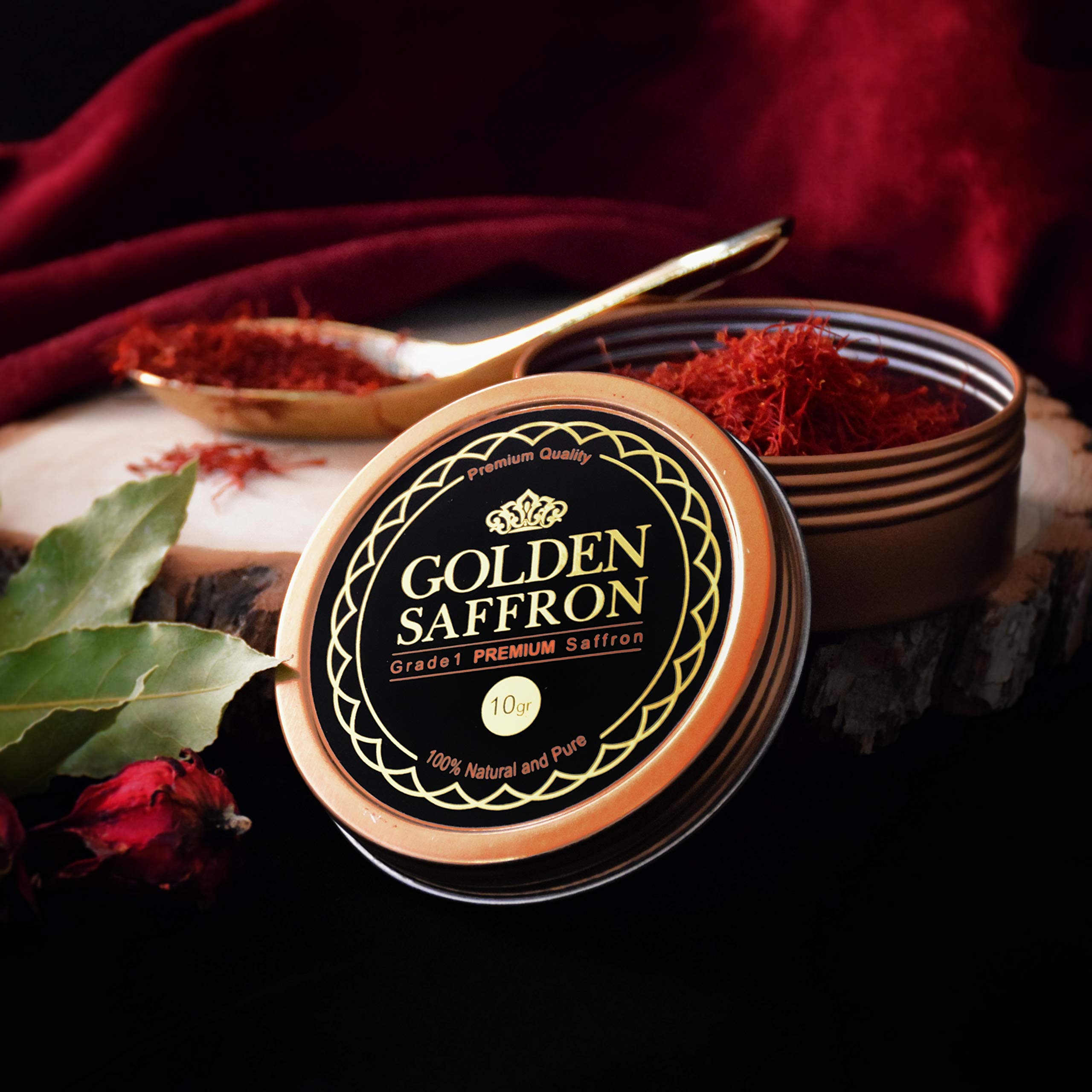 Golden Saffron saffron in non-GMO verified packaging