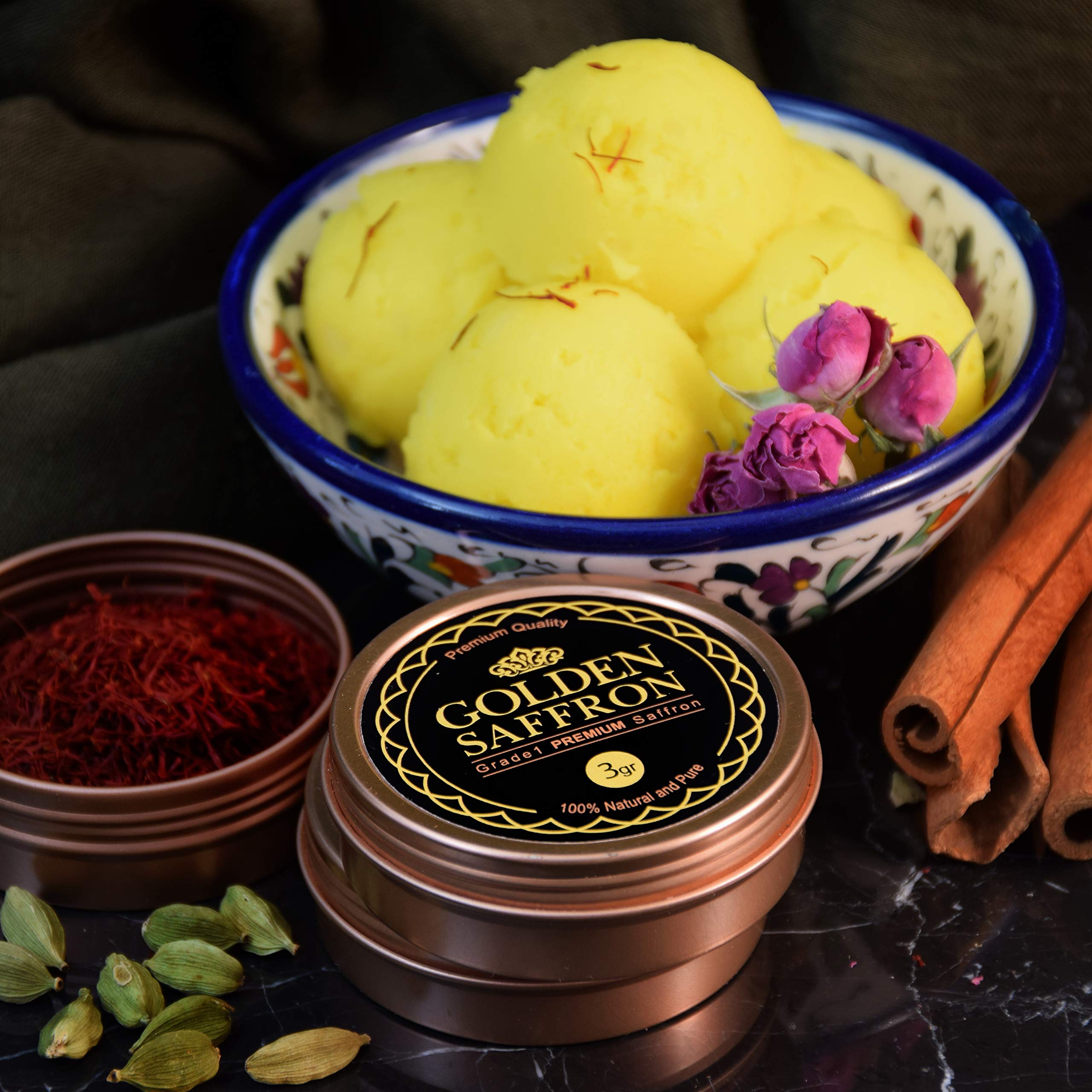 Golden Saffron paella and rice color boost when used in cooking.