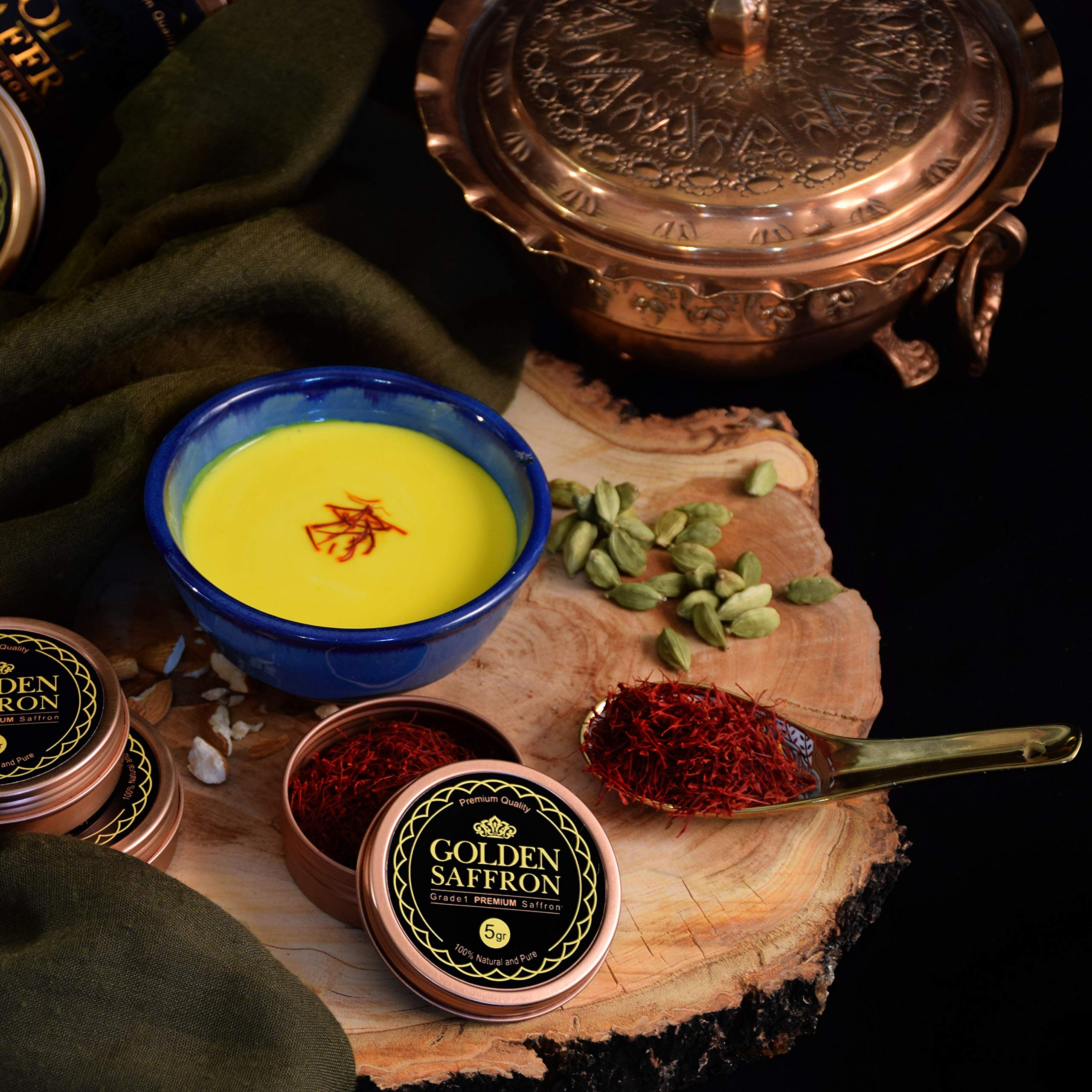 Golden Saffron rice dish shows vibrant tone and fragrant finish.