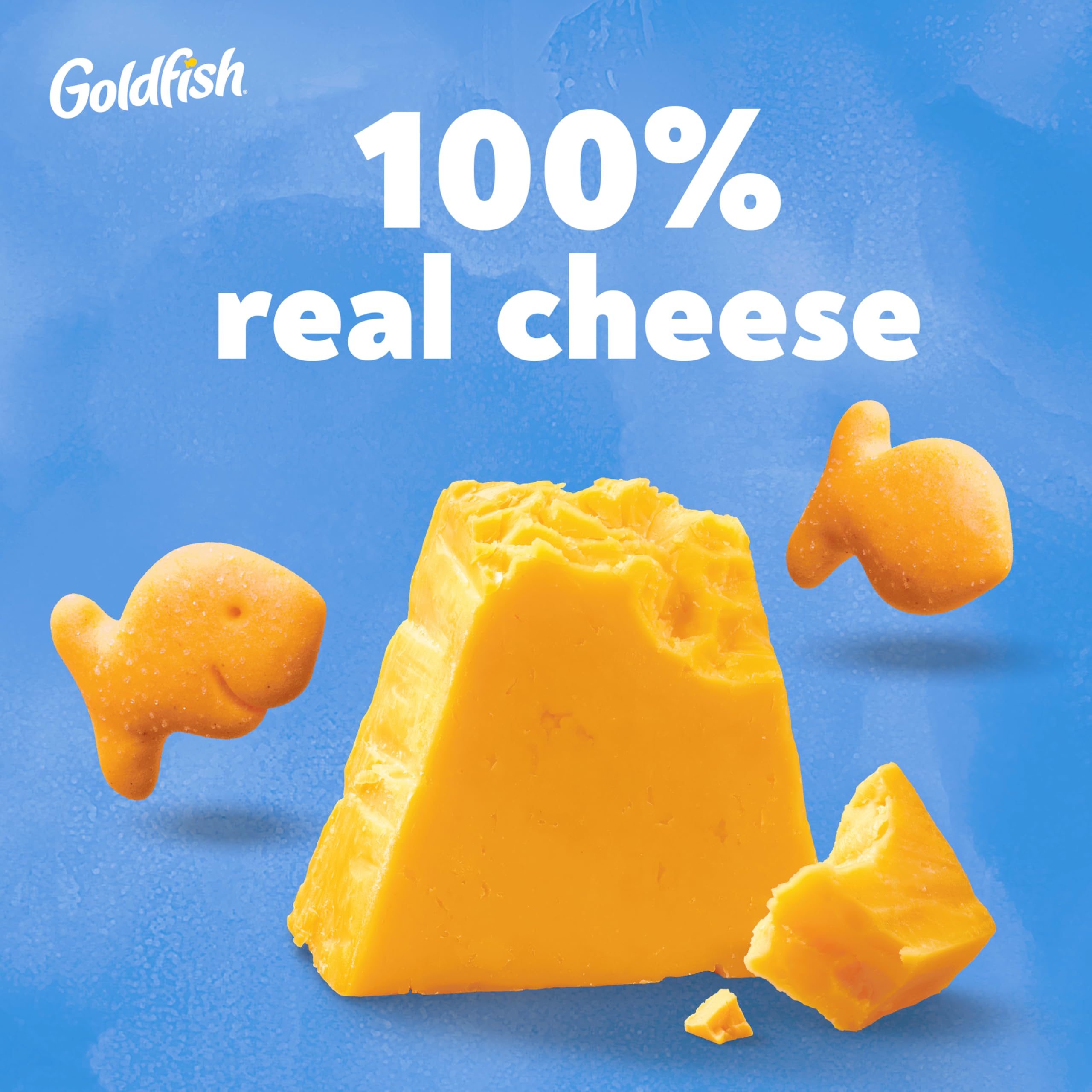 Goldfish Baby Cheddar crackers bag shot showing school lunchbox friendly snack.
