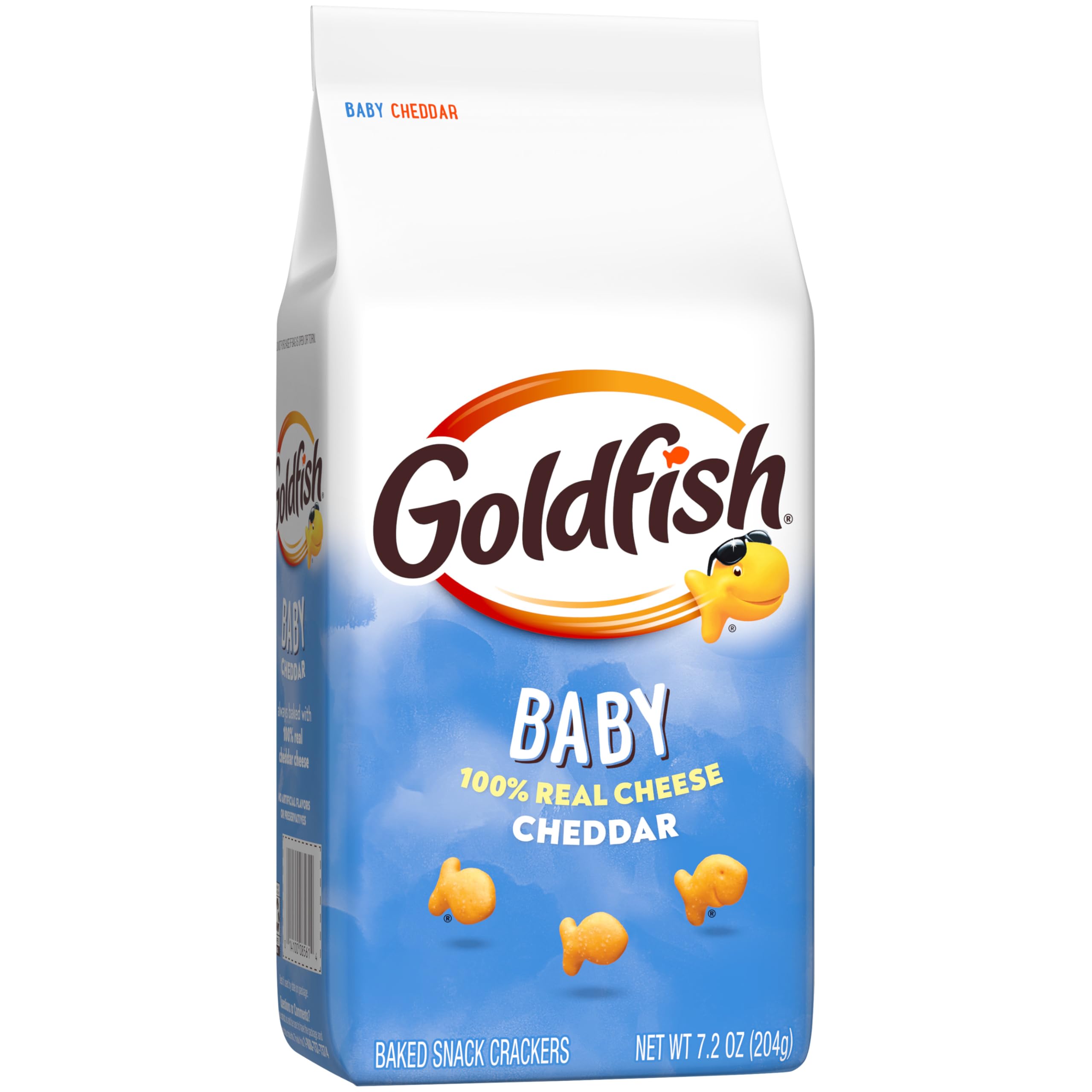 Goldfish Baby Cheddar crackers ingredients colors from plants emphasize natural color sources.