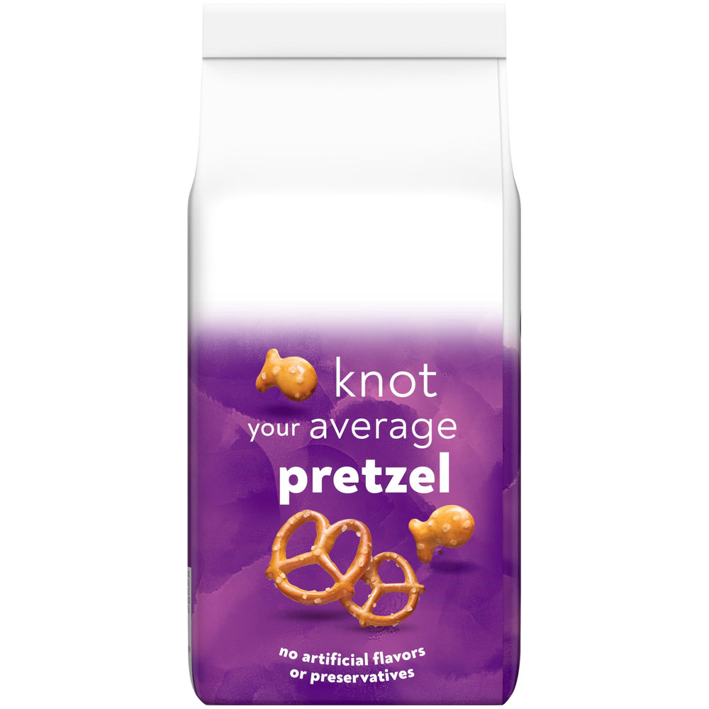 Baked Goldfish crackers showcase golden color and texture.