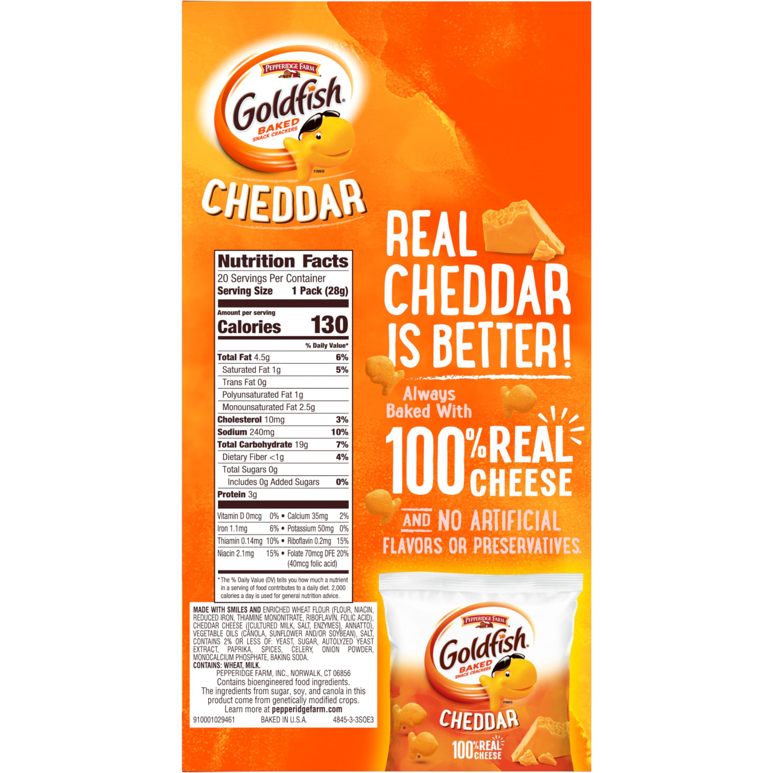 Goldfish crackers baked texture emphasized for crispy bite.