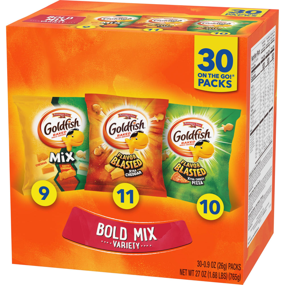 Goldfish Bold Mix Car Travel Snacking scene for road trips