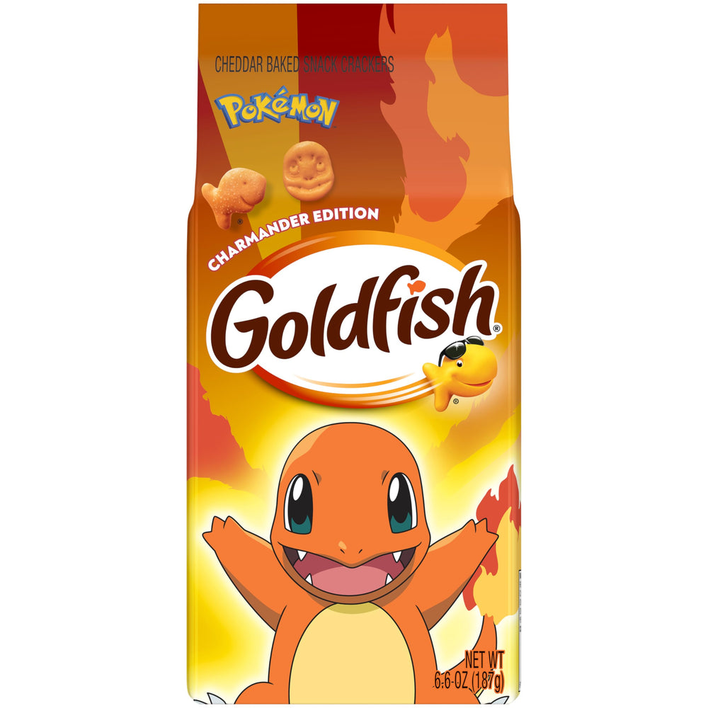 Goldfish Charmander edition front packaging showing branding and characters