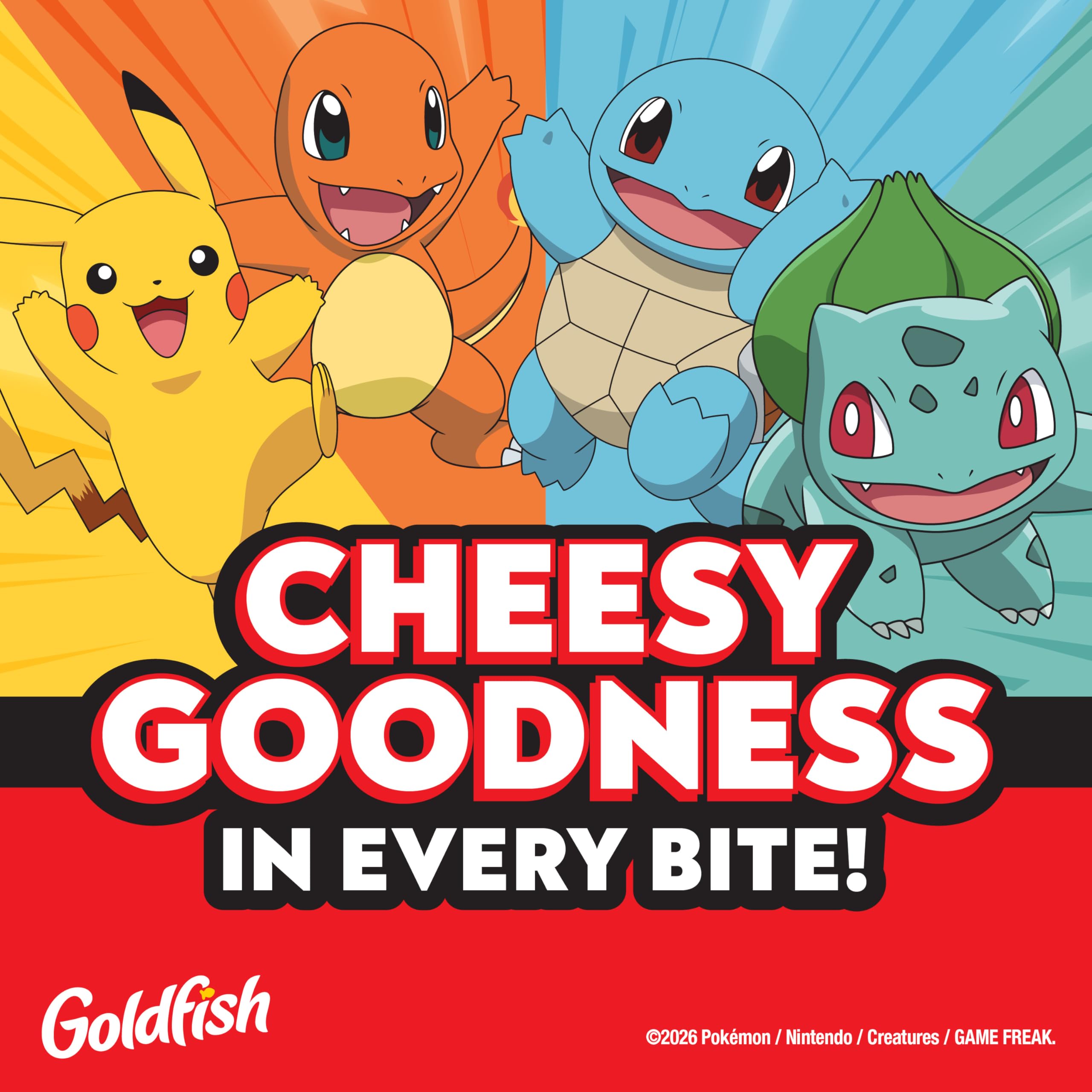 Hand holding Goldfish Charmander bag to show Goldfish portable snack size
