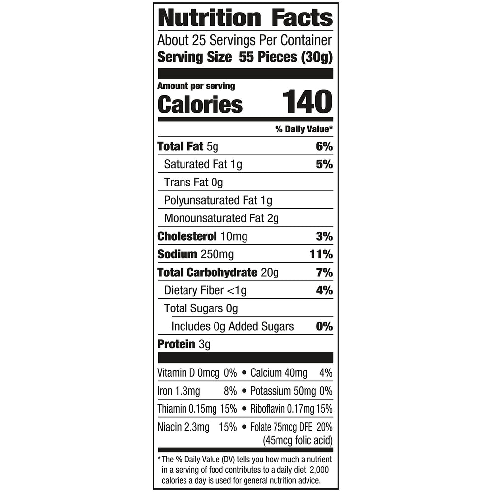 Goldfish crackers ingredients close-up highlighting real cheese.