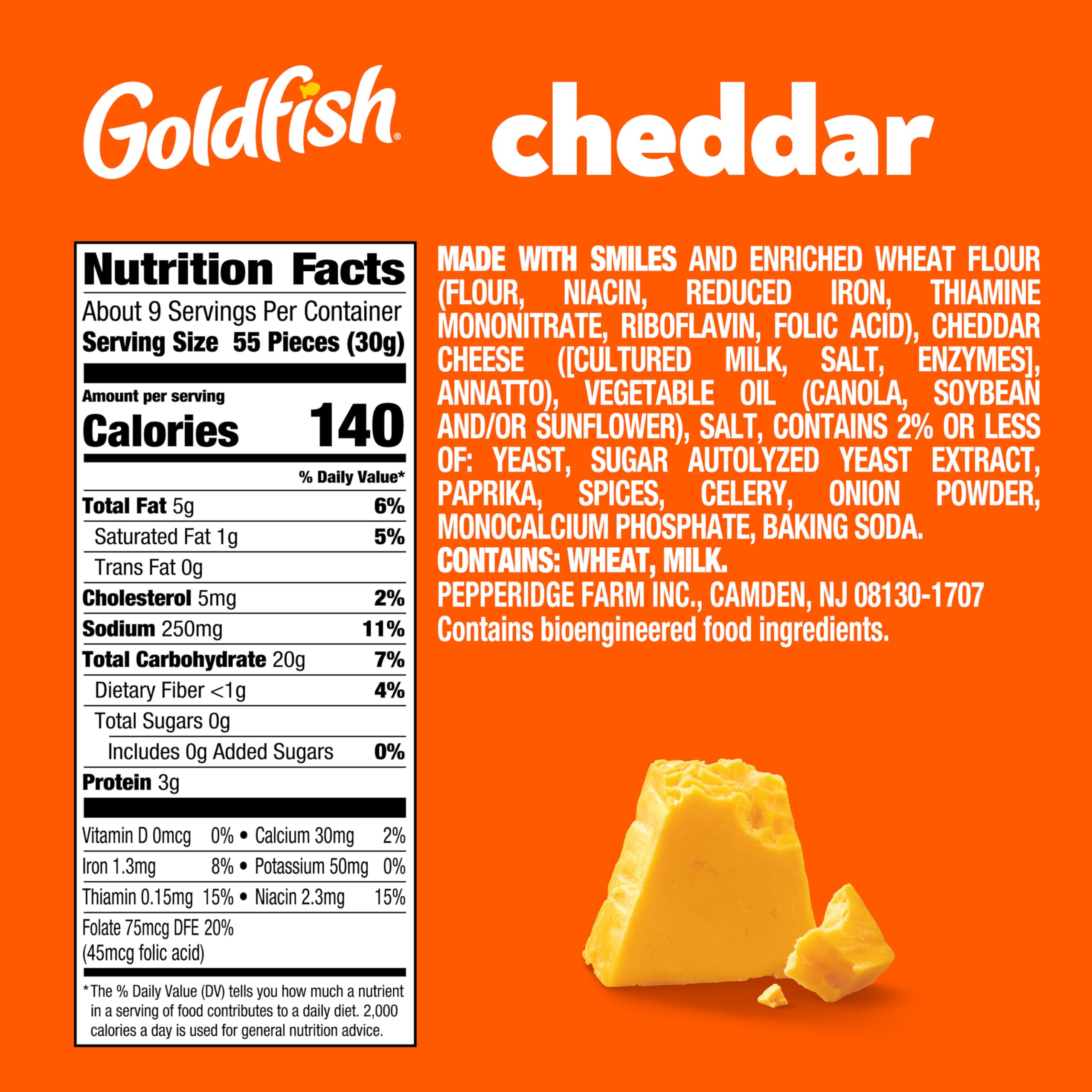 Goldfish Cheddar Crackers close-up, vibrant cheddar flavor ready to boost snack time.