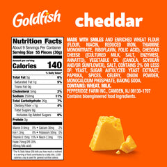 Goldfish Cheddar Crackers close-up, vibrant cheddar flavor ready to boost snack time.