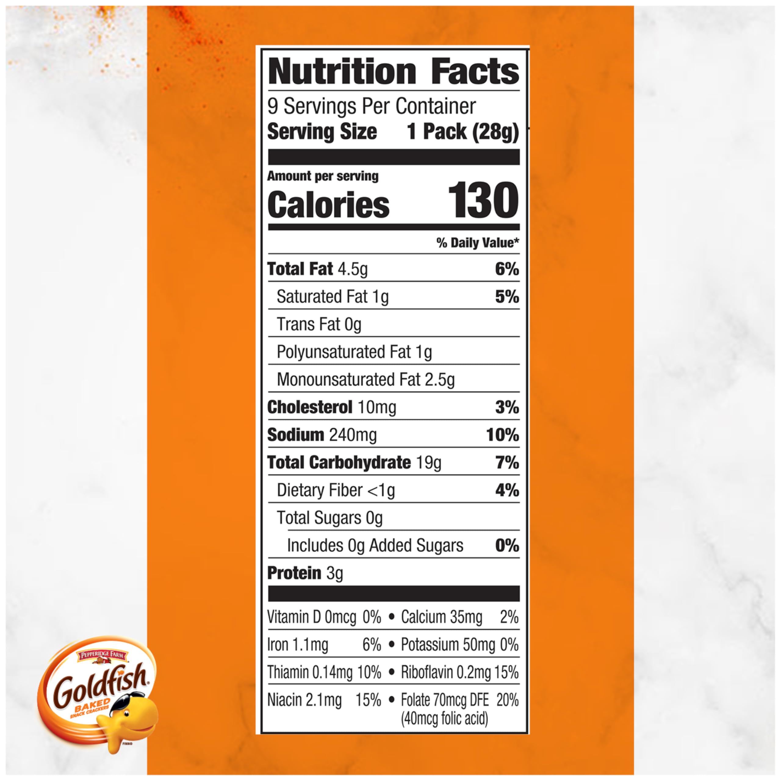 Goldfish Cheddar Crackers 1oz snack packs tray: perfect for on-the-go snacking.