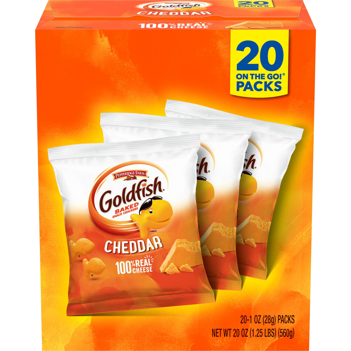 Goldfish Cheddar Crackers box for family snacking on the go.