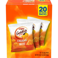 Goldfish Cheddar Crackers box for family snacking on the go.