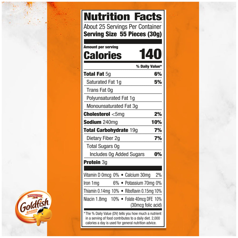 Goldfish Cheddar Crackers closeup cheddar focus highlighting real cheese and crisp texture