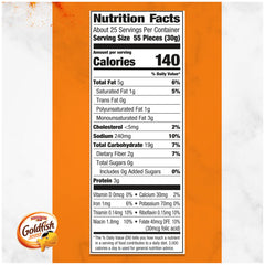 Goldfish Cheddar Crackers closeup cheddar focus highlighting real cheese and crisp texture