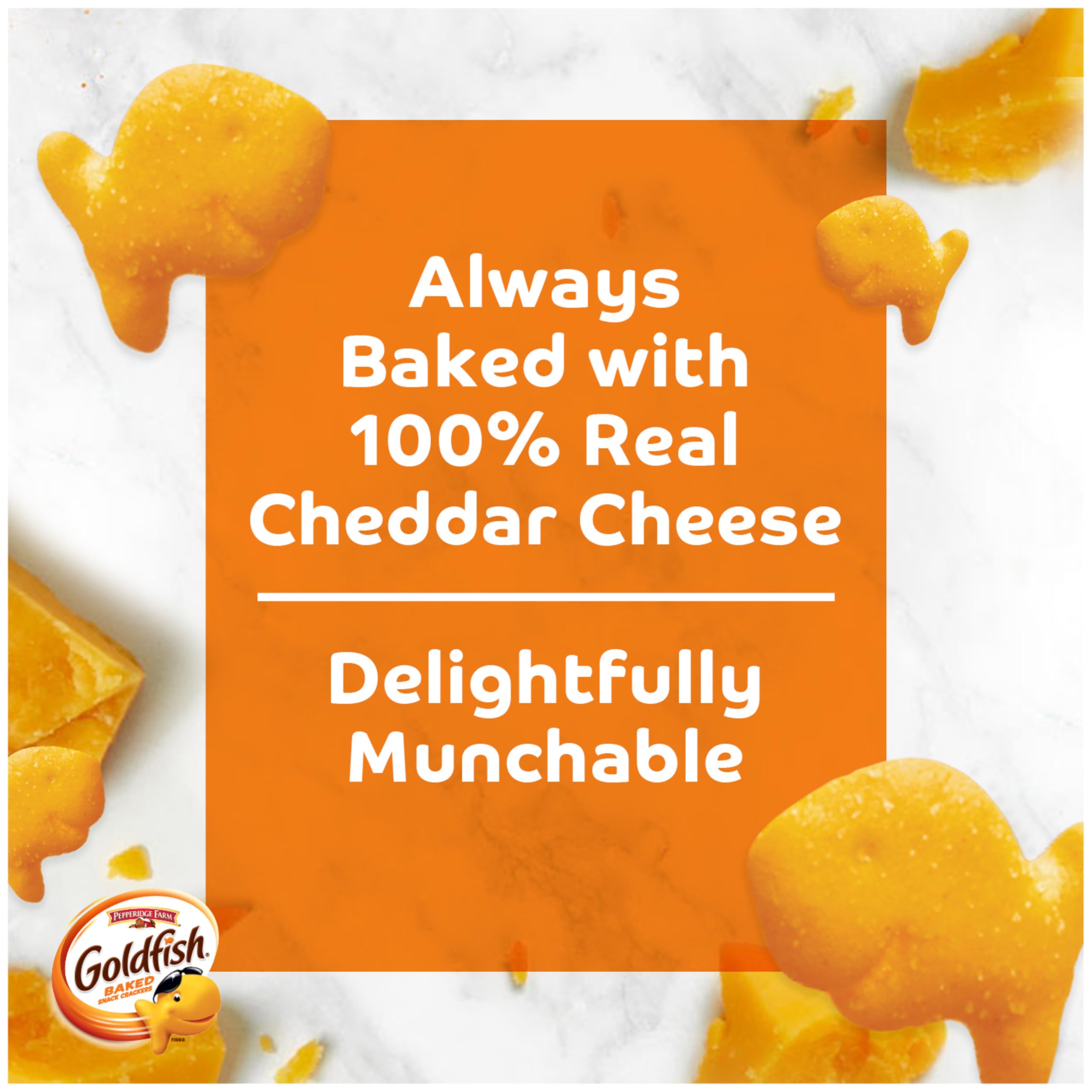 Goldfish Cheddar Crackers kids lunch: pairs well with sandwiches for a complete meal.