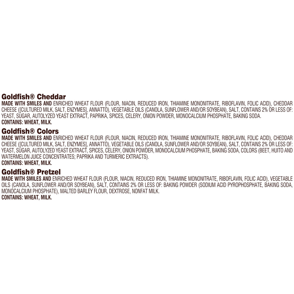 Goldfish Cheddar crackers single-serve pack with real cheese flavor.