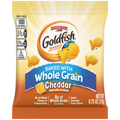 Goldfish front packaging showing brand and portioned pouch benefit