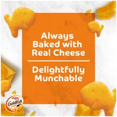 Close-up of Goldfish cheddar crackers showing crisp texture.