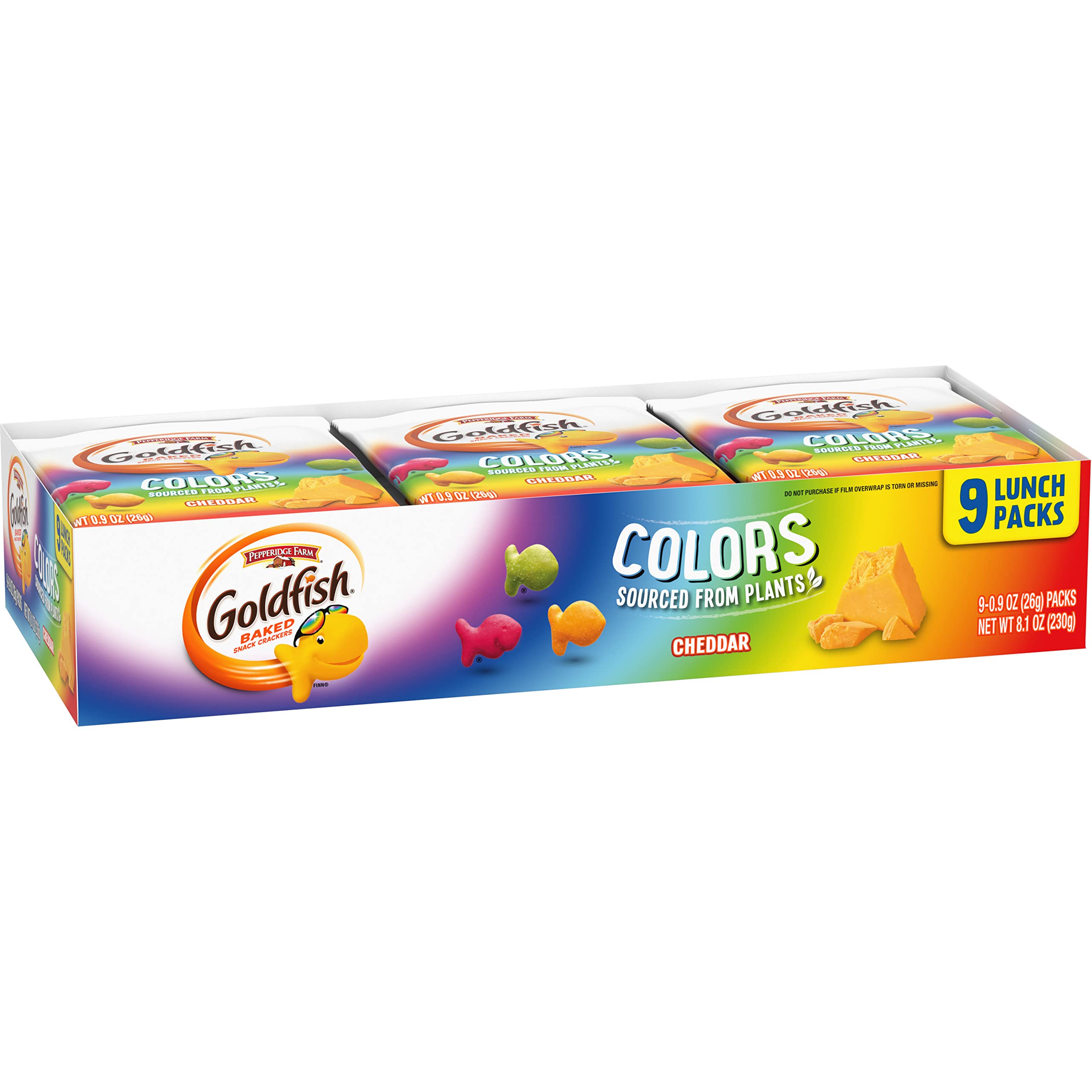 Family-friendly Goldfish Colors Cheddar crackers snack time moment