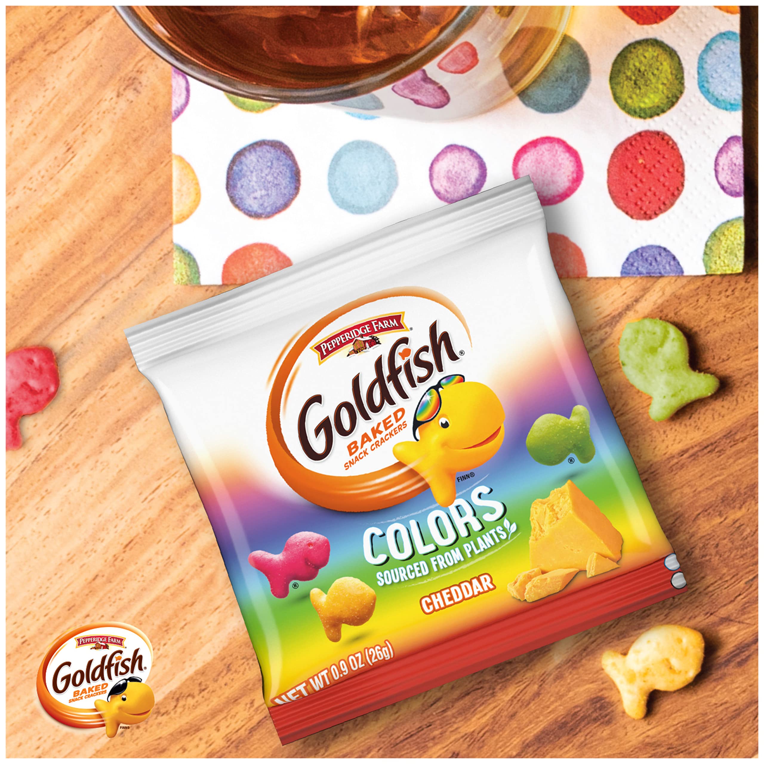 Goldfish Colors Cheddar crackers lunchbox-ready snack idea